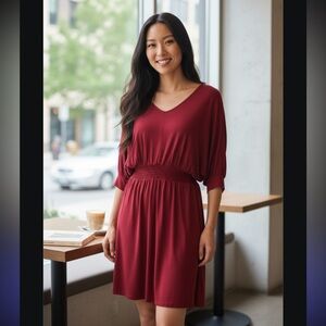 The Limited Red V-Neck Dress